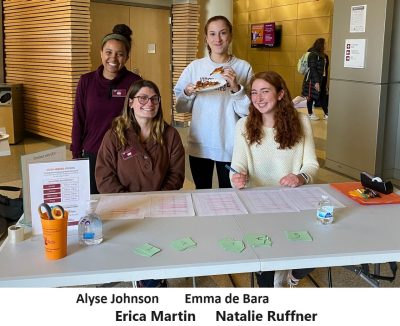 Peer advisors in 2021-2022. From Left: Johnson Martin, de Bara, Ruffner.