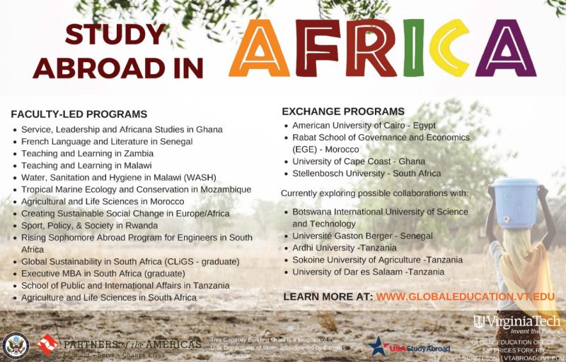 Study abroad in Africa.